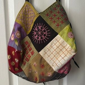 colorful patchwork shoulder bag